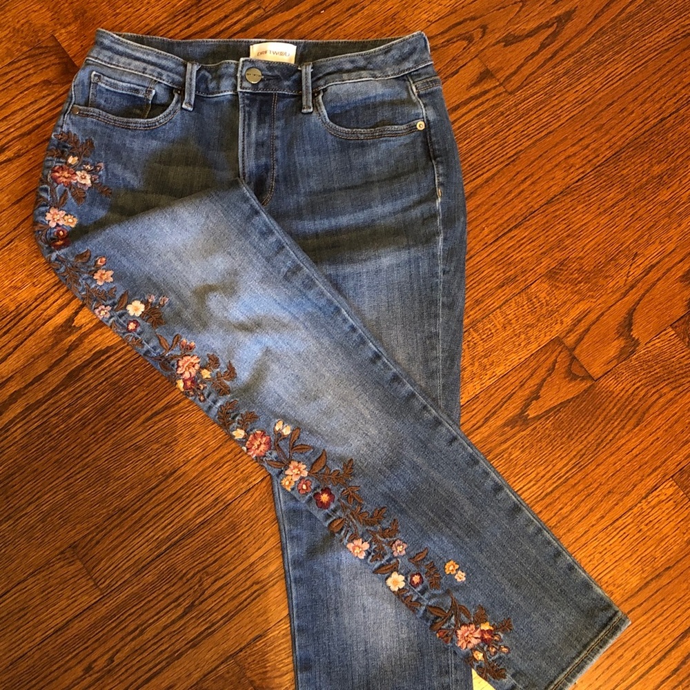 DRIFTWOOD Jackie High Rise Floral Embroidered jeans - Picture 8 of 8